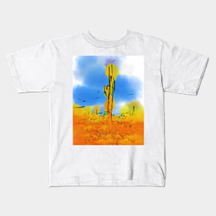 Lone Saguaro Cactus Kids T-Shirt